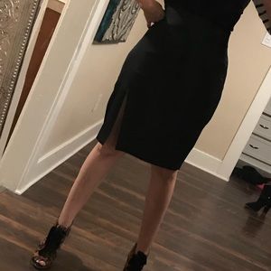 Bebe black side split midi skirt